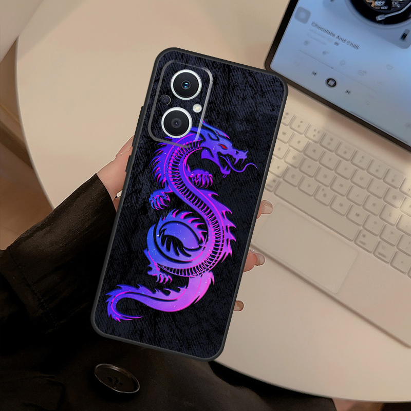 Funda con diseño de dragón y t - Oppo Reno 12 reseña y precio