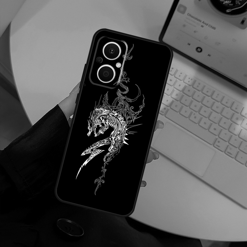 Funda con diseño de dragón y t - Oppo Reno 12 reseña y precio