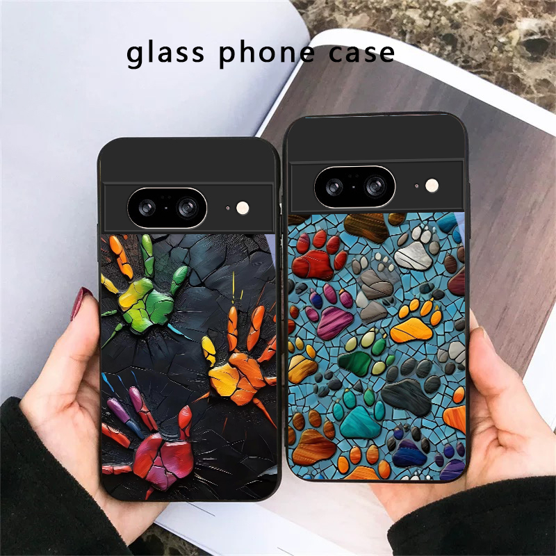 Funda de cristal negra con dis - Google Pixel 8A reseña y precio