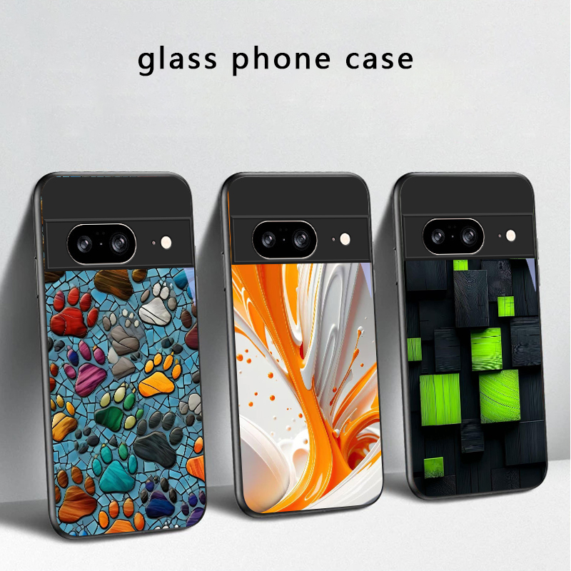 Funda de cristal negra con dis - Google Pixel 8A reseña y precio